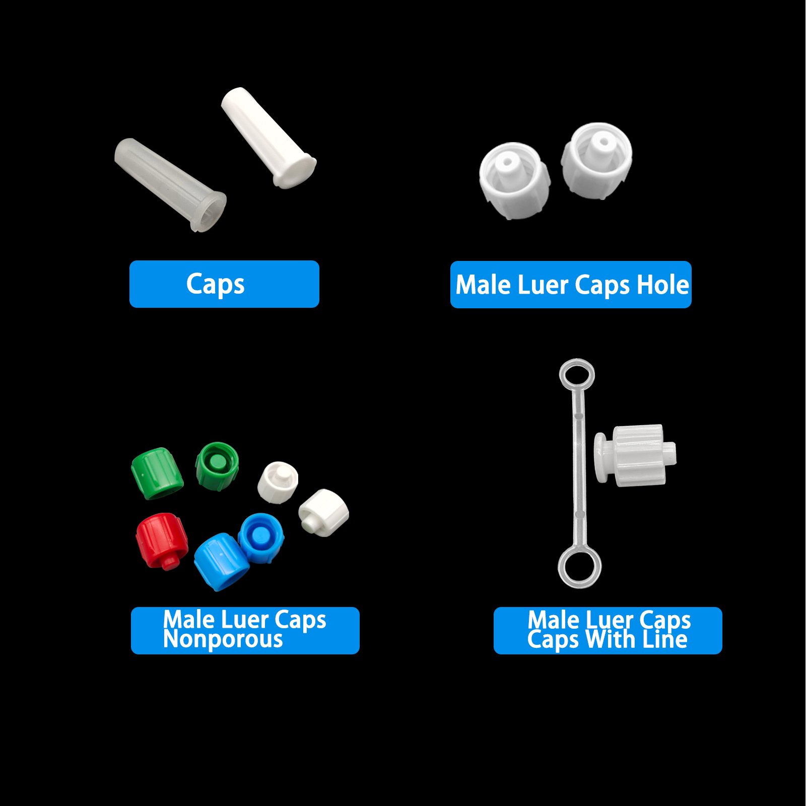 500pcs Male Luer Caps Hole for - Medical Laboratory recension och pris
